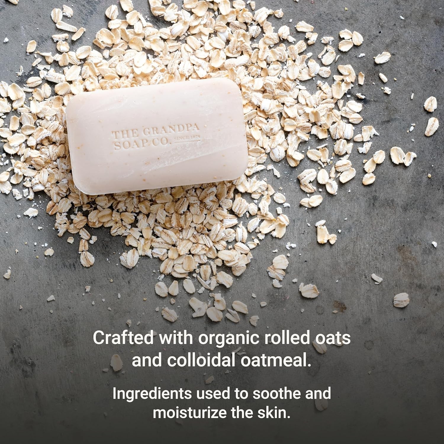 Oatmeal Bar Soap – With Organic Oats + Chamomile Extract, Gently Exfoliates a…