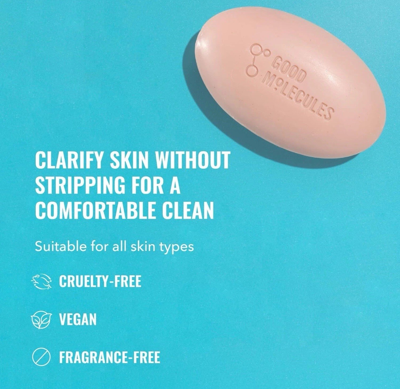 Good Molecules Clarify and Cleanse Bar – Soap-Free Bar with Salicylic Acid BHA,