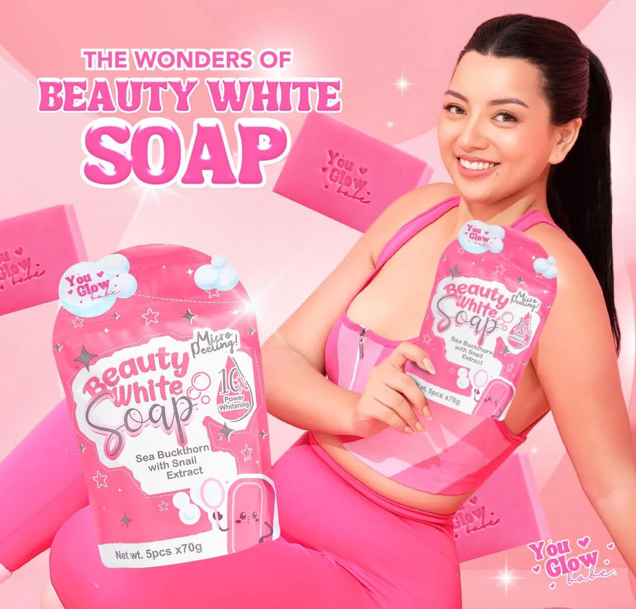 You Glow Babe Beauty White Soap Bars (70g x 5 Bars) Sea Buckthorn & Snail Extrac