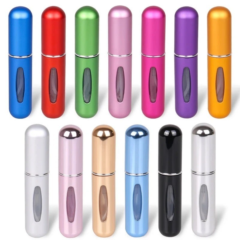 10Pcs Mini Refillable Travel Portable Perfume Atomizer Bottles Spray Pump Case