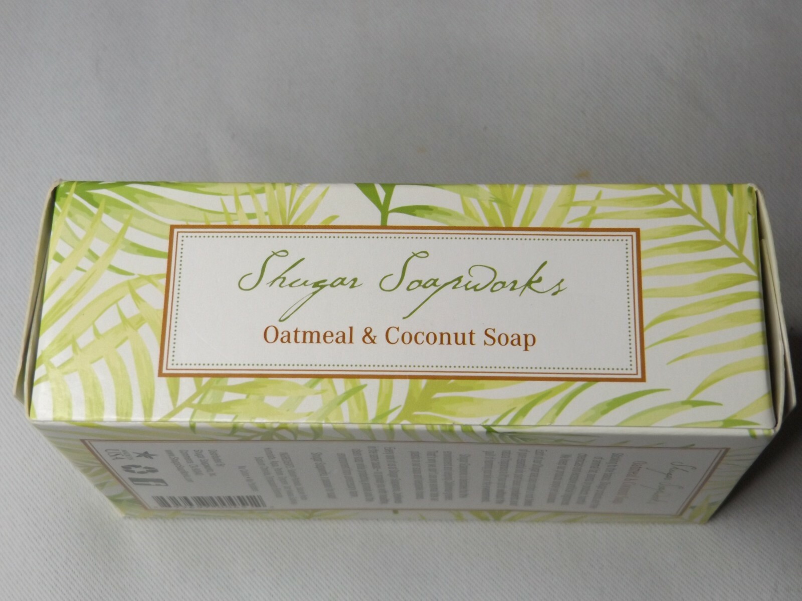 USA MADE Shugar Soapworks 6.25oz Oatmeal and Coconut Vegan Soap Bar NIB