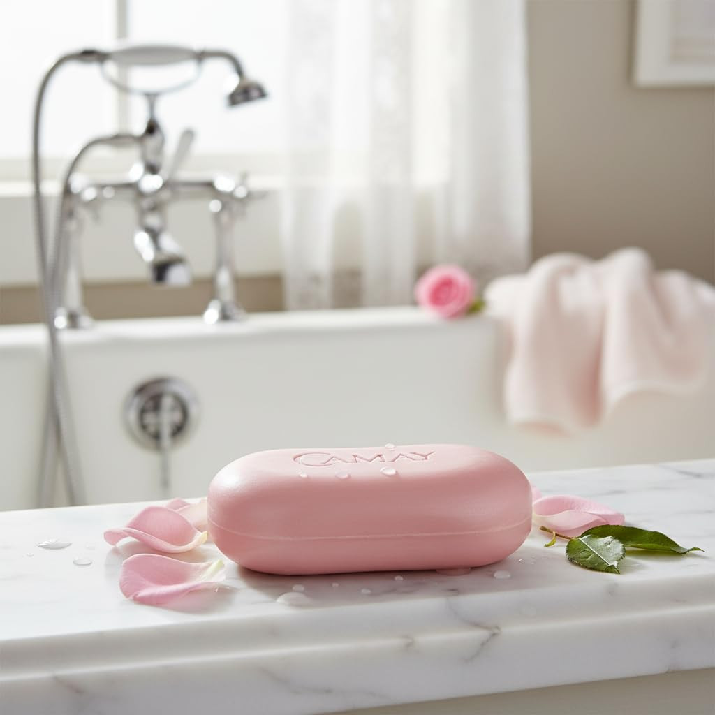 Camay Classic Bar Soap, Rose Essence, 8-Pack of 4.41 Oz Each Soap, 8 Bar Soaps.
