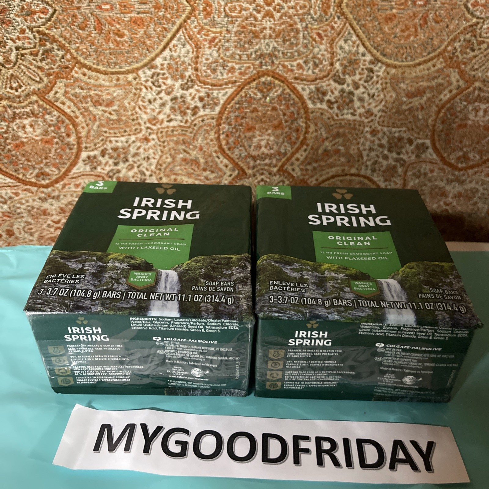 Irish Spring 6 Original Clean 12 Hrs Cool Deodorant With Flax Seed Oil Exp:9/26