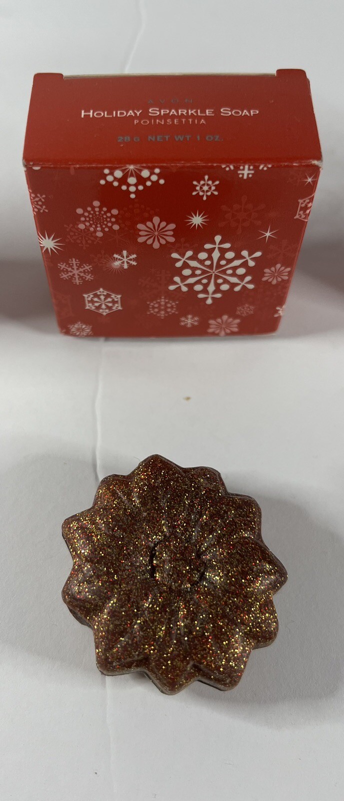 Lot 3 AVON Holiday Sparkle Soap Bars 2 Star & 1 Poinsettia