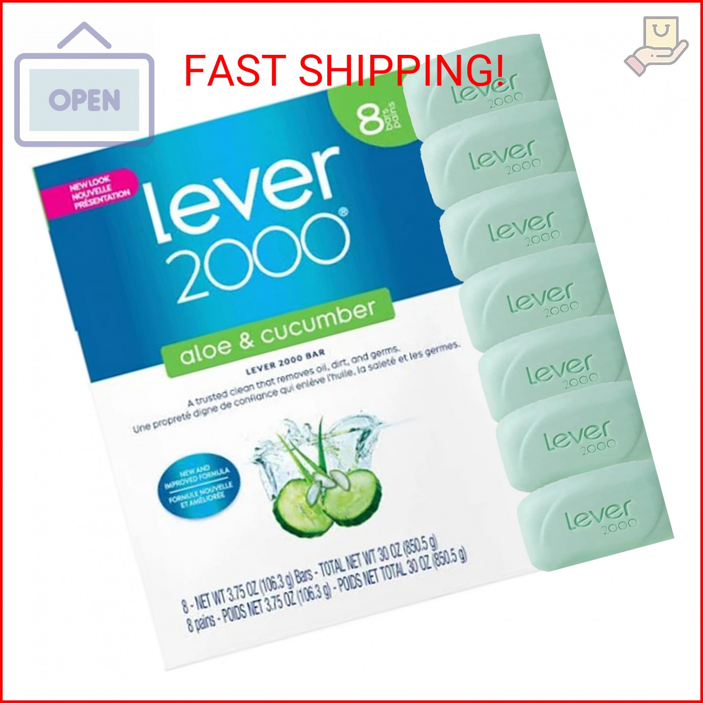 Lever 2000 Refreshing Body Soap and Facial Cleanser With Aloe & Cucumber Effecti