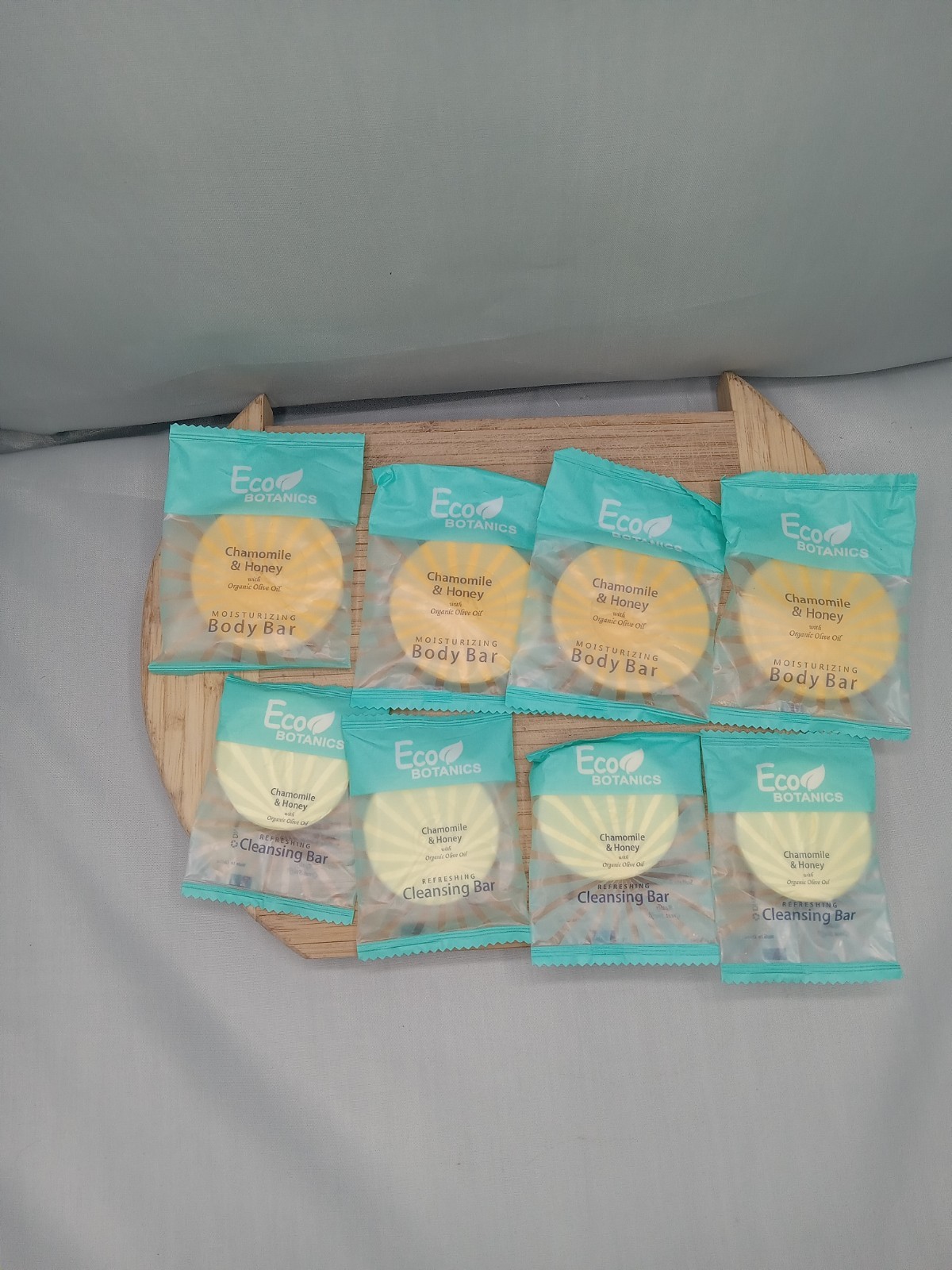 4 Eco Botanics Travel-Size Hotel Body Bar Soap 4 Cleansing Bar Chammomile Honey