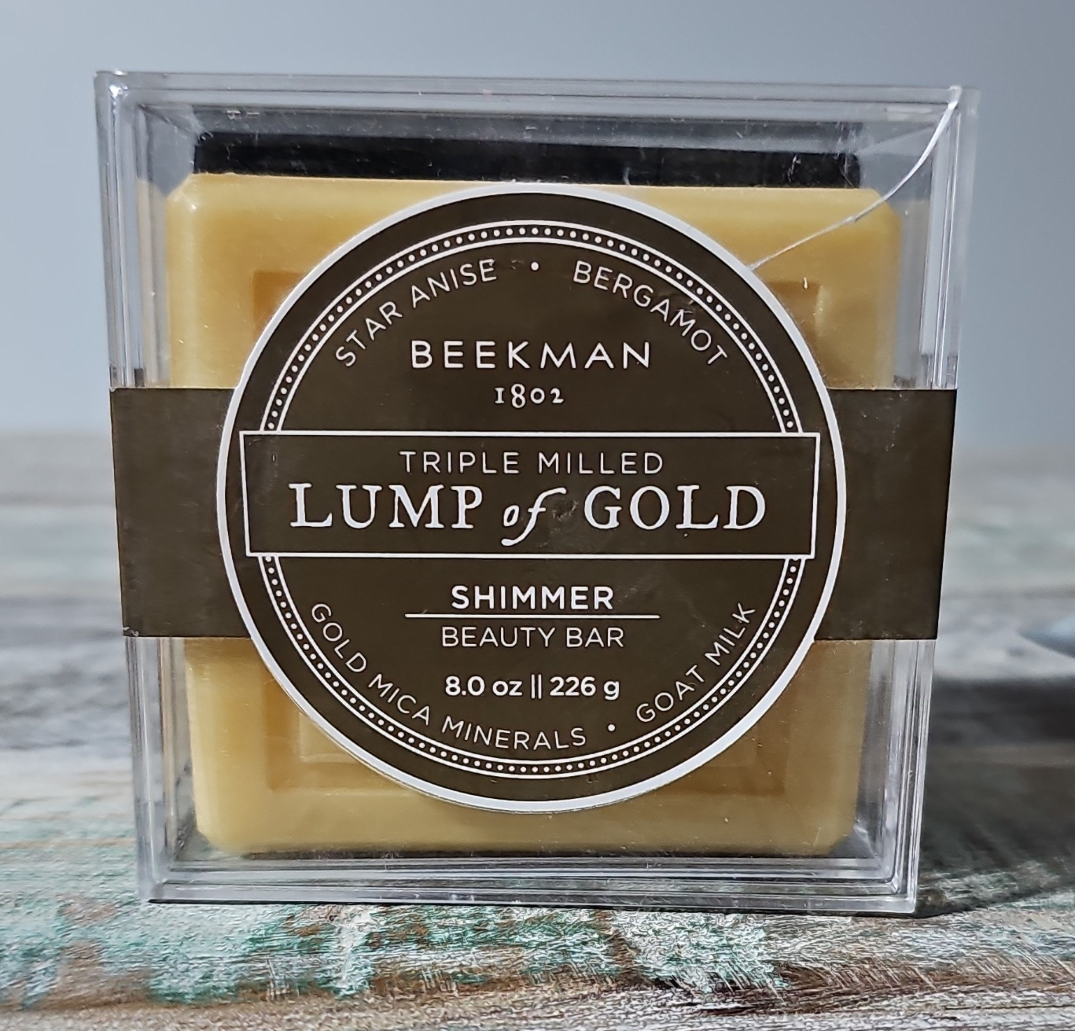 Beekman 1802 Lump of Gold Beauty Bar Soap Shimmer Star Anise Bergamot 8 oz