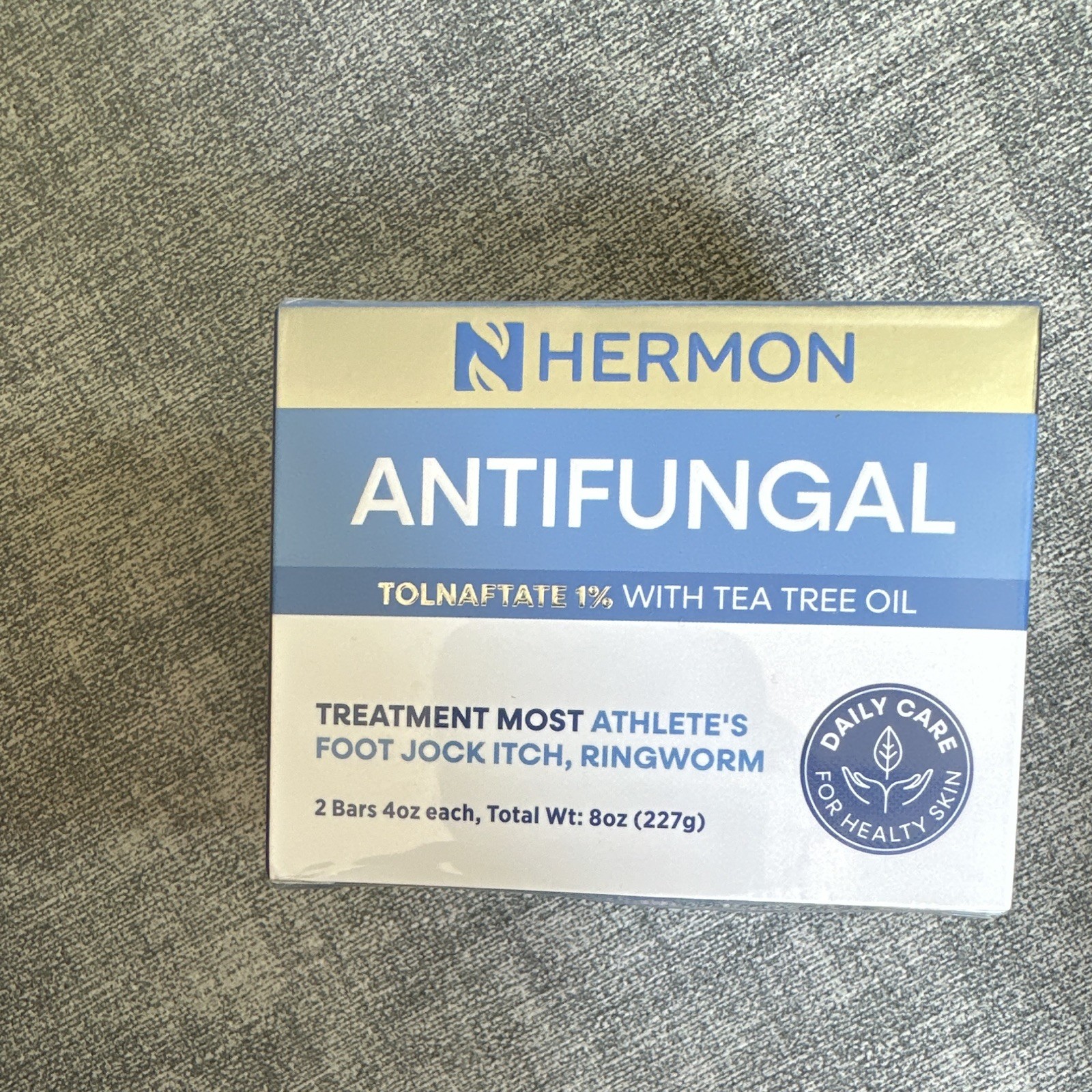 HERMON Antifungal Soap Tolnaftate 1% Tea Tree Oil, 2 Bars (8 oz/227 g)