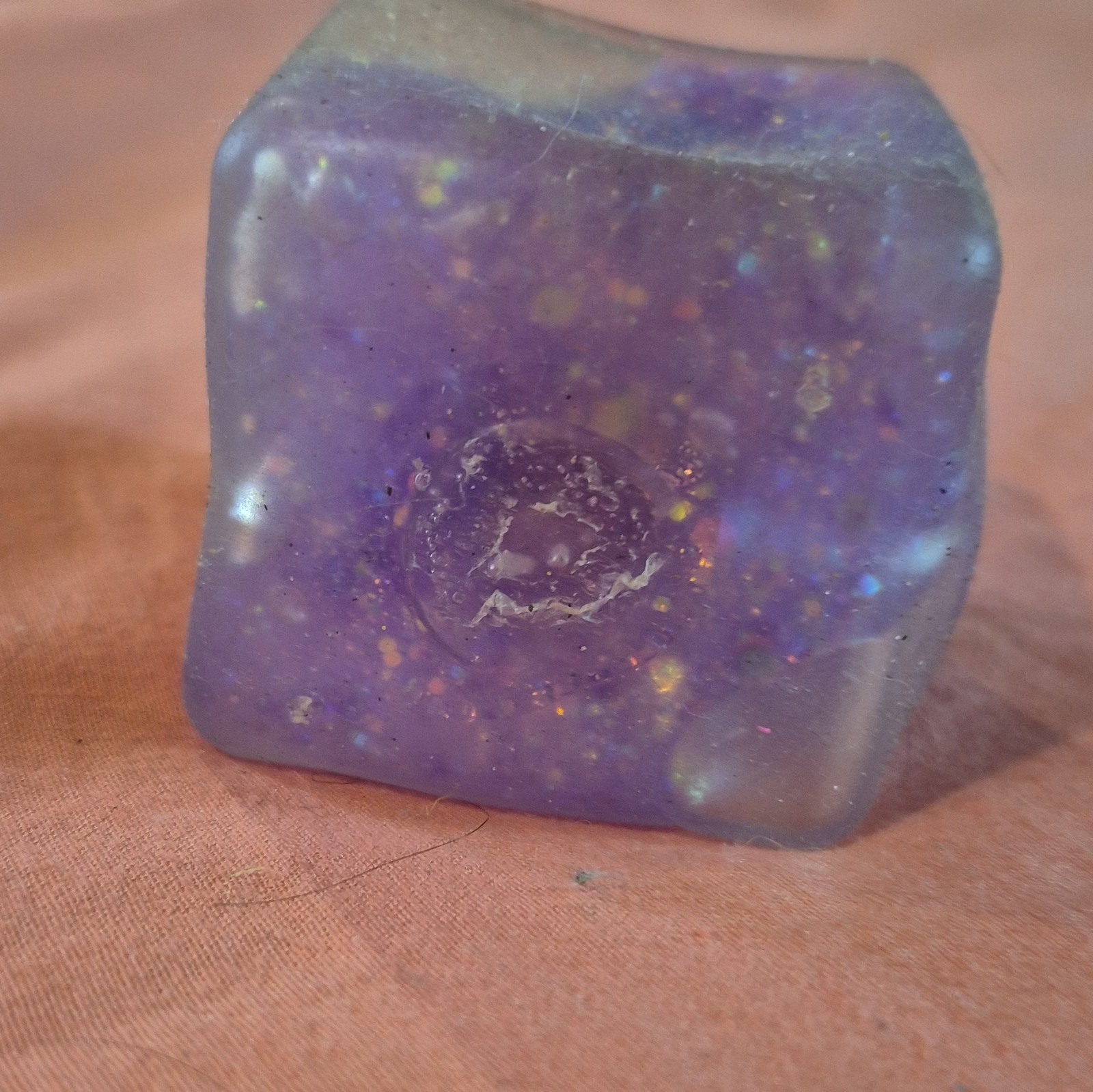 Purple Clear Glitter Square Sqishy