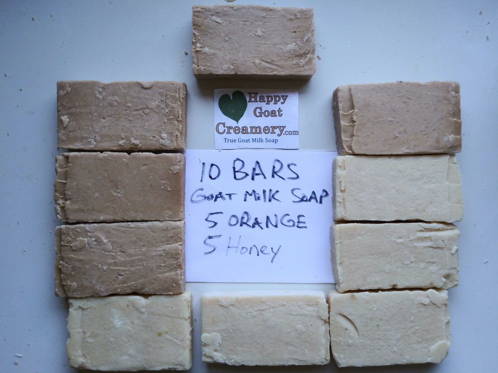 10 BARS ORANGE & HONEY VEGETABLE RAW GOAT MILK SOAP HAPPY GOAT CREAMERY CHEAP