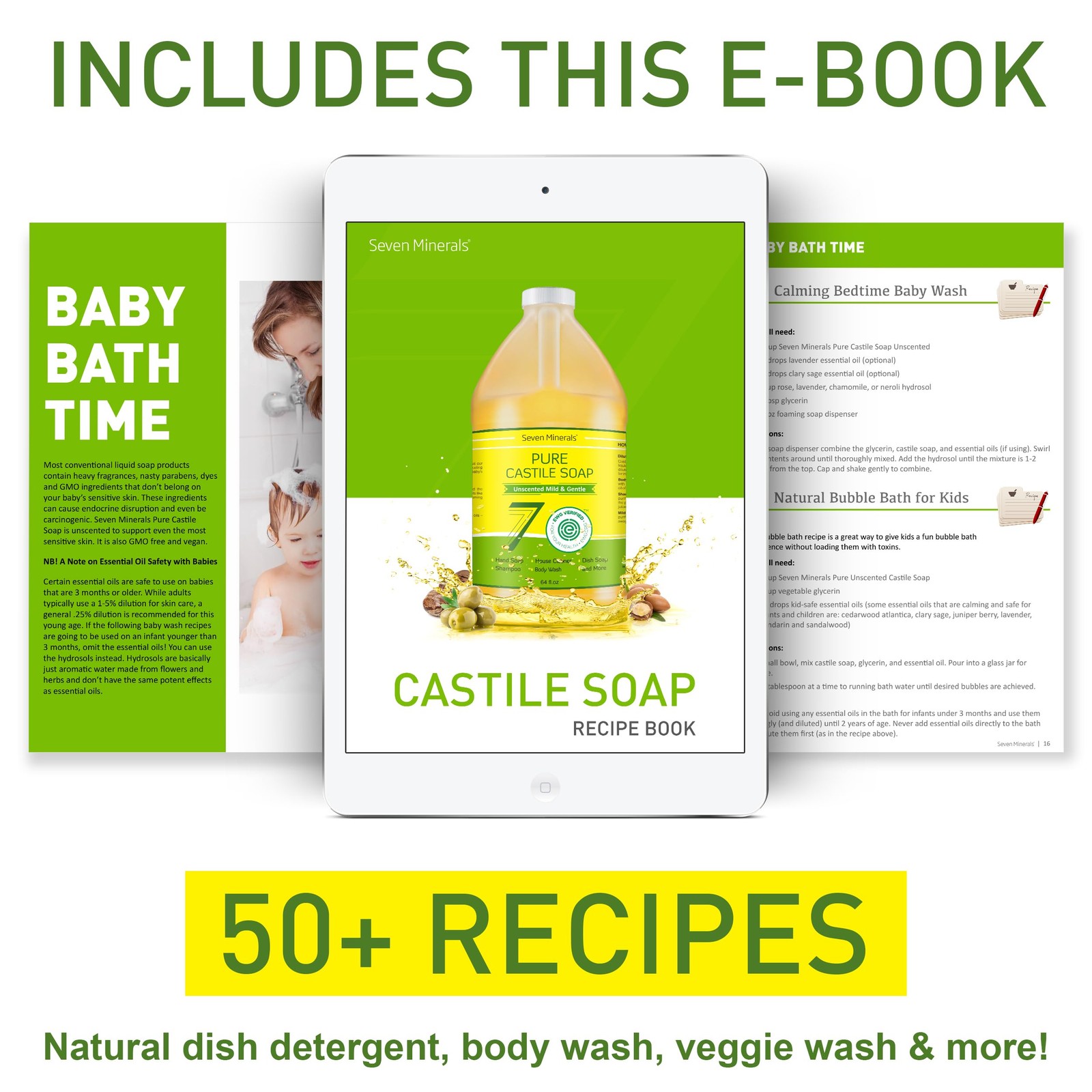 Castile Soap Unscented 64 FL Oz No Palm Oil GMO-Free Gentle Baby Wash Vegan