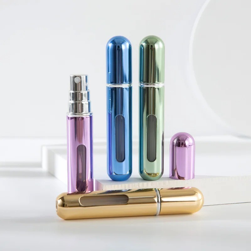 10Pcs Mini Refillable Travel Portable Perfume Atomizer Bottles Spray Pump Case