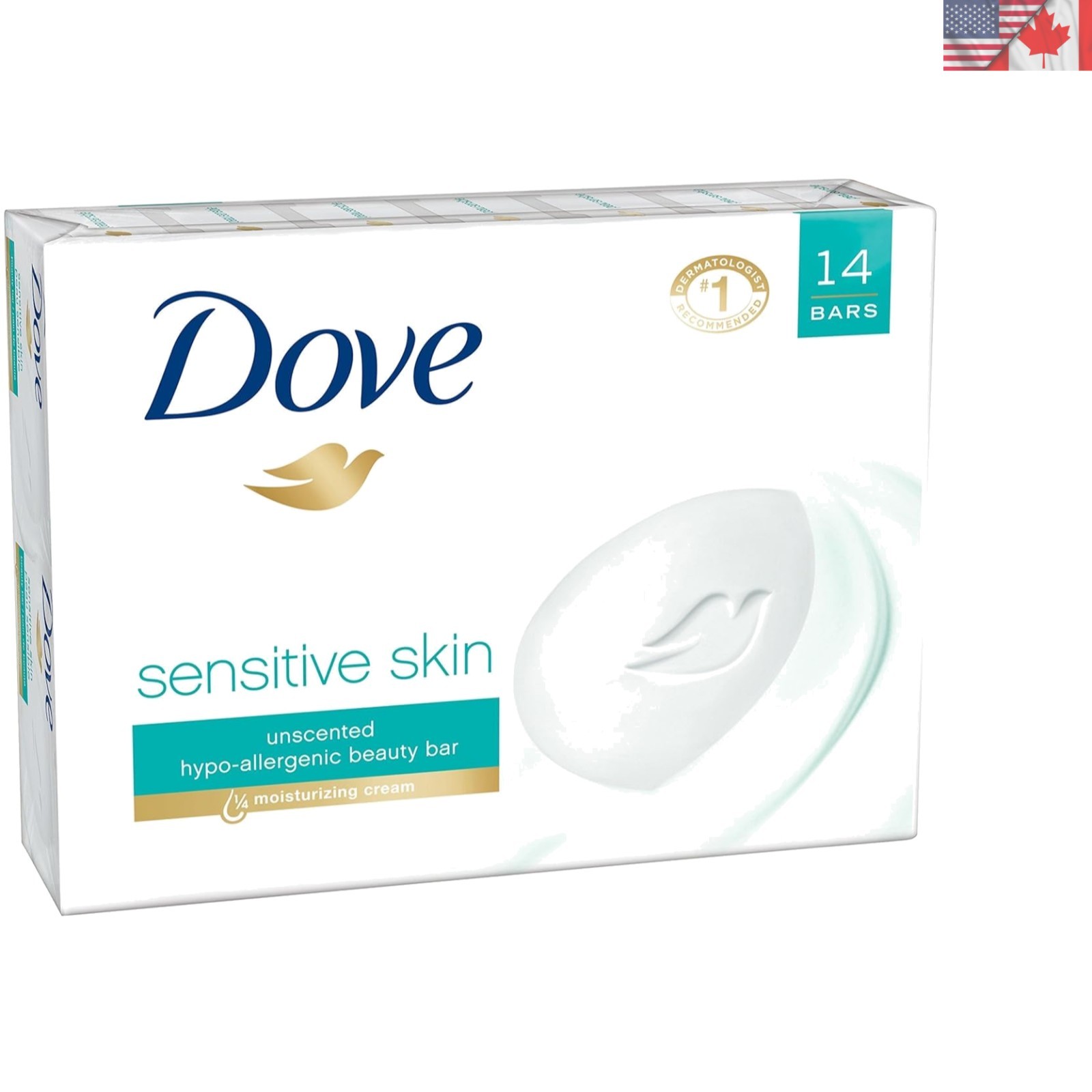 24-Pack Dove Beauty Bar Soap for Sensitive Skin – Hypoallergenic & Moisturizing