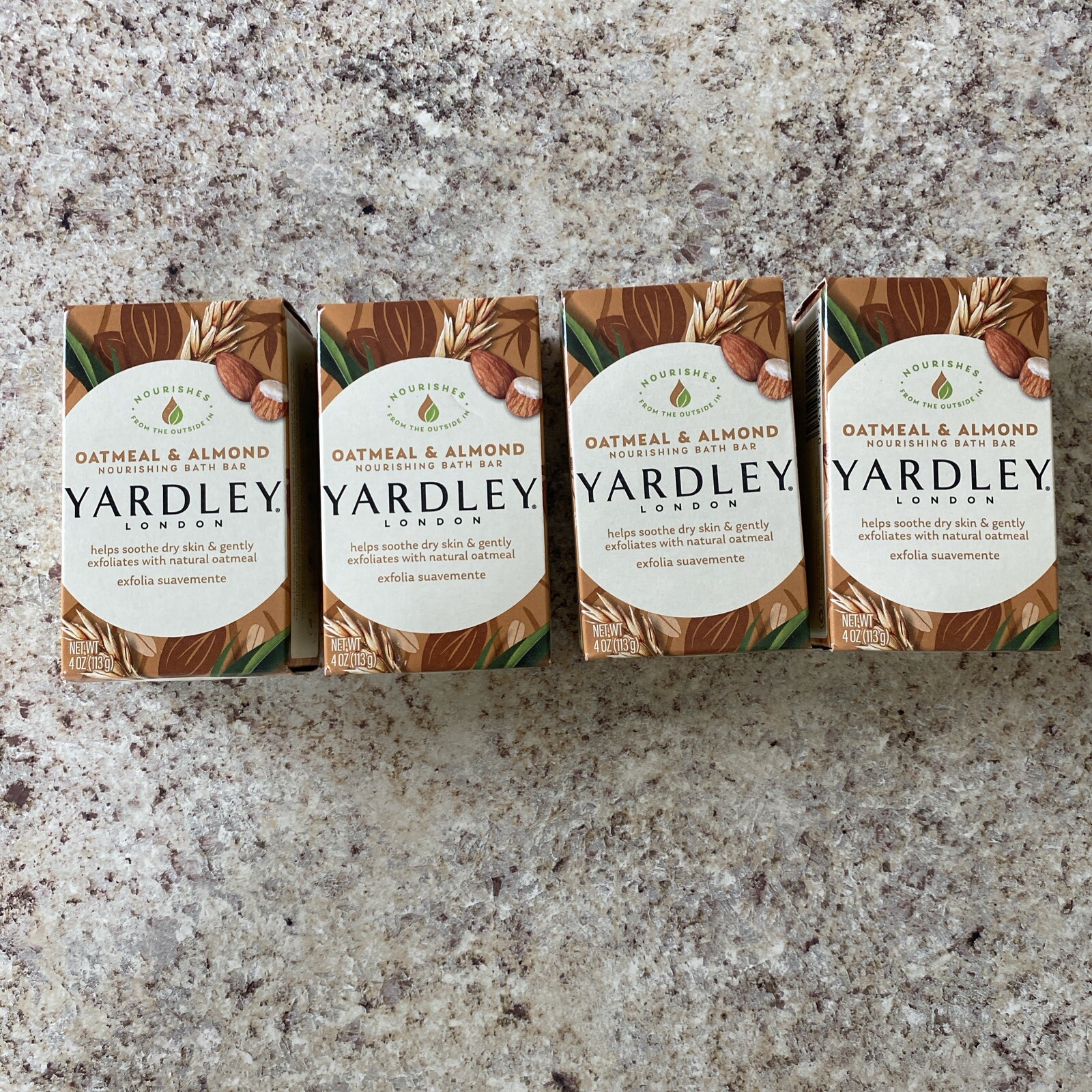 Yardley London Moisturizing Bath Bar Oatmeal & Almond 4.0 Oz. Pack of 4
