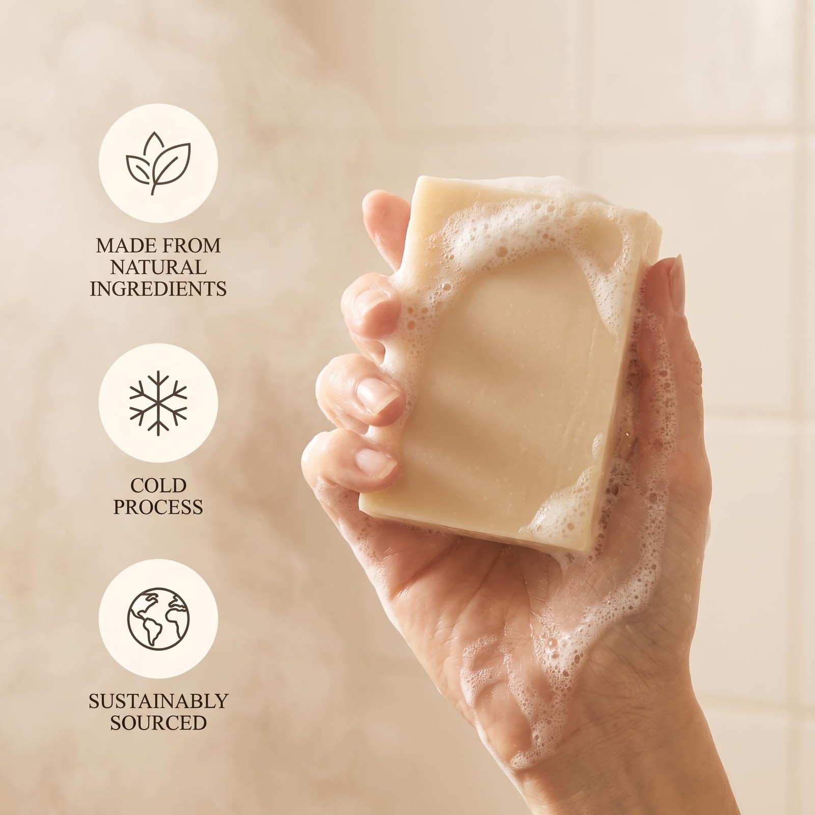 Terra Lotus – Organic Tallow Soap with Castor 3.5 Ounce (Pack of 3)