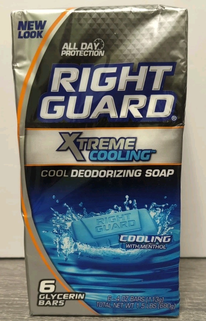 Right Guard Total Defense 5 Cooling Blue 6 Pack 5 In 1 Deoderizing Bar Soap 2012