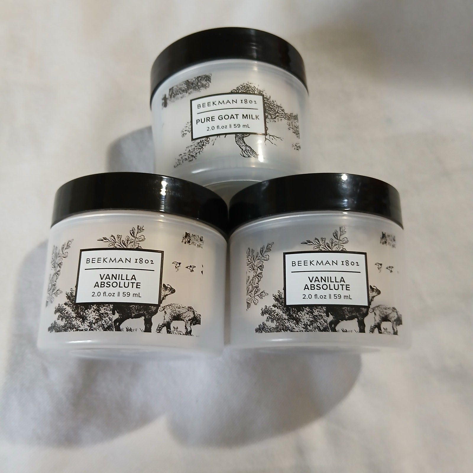 Set of (3) Beekman 1802 VANILLA ABSOLUTE 2 oz goat milk soap Made in the USA NEW