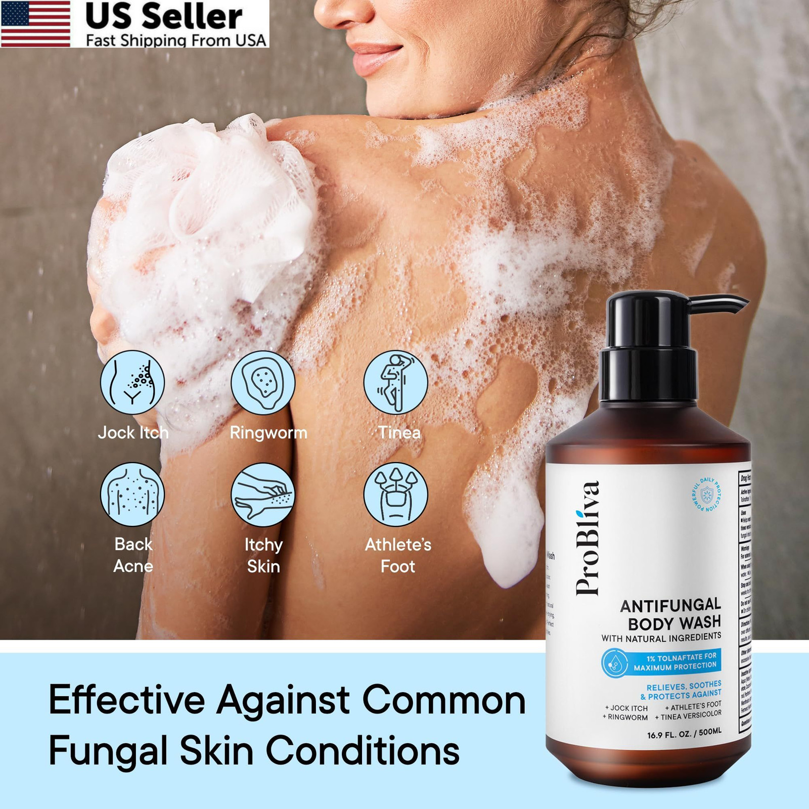 Antifungal Body Wash Treatment Soap – Antibacterial 16.9 Fl Oz (Pack of 1)