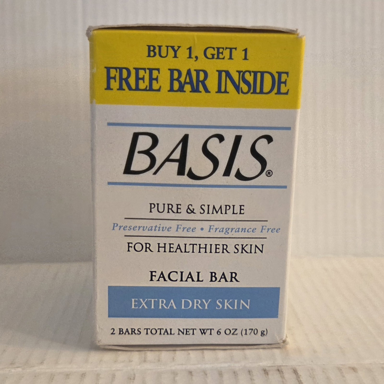 Basis Facial Bar Extra Dry Skin 2 Bars 6.0 Oz x2 Fragrance & Preservative Free