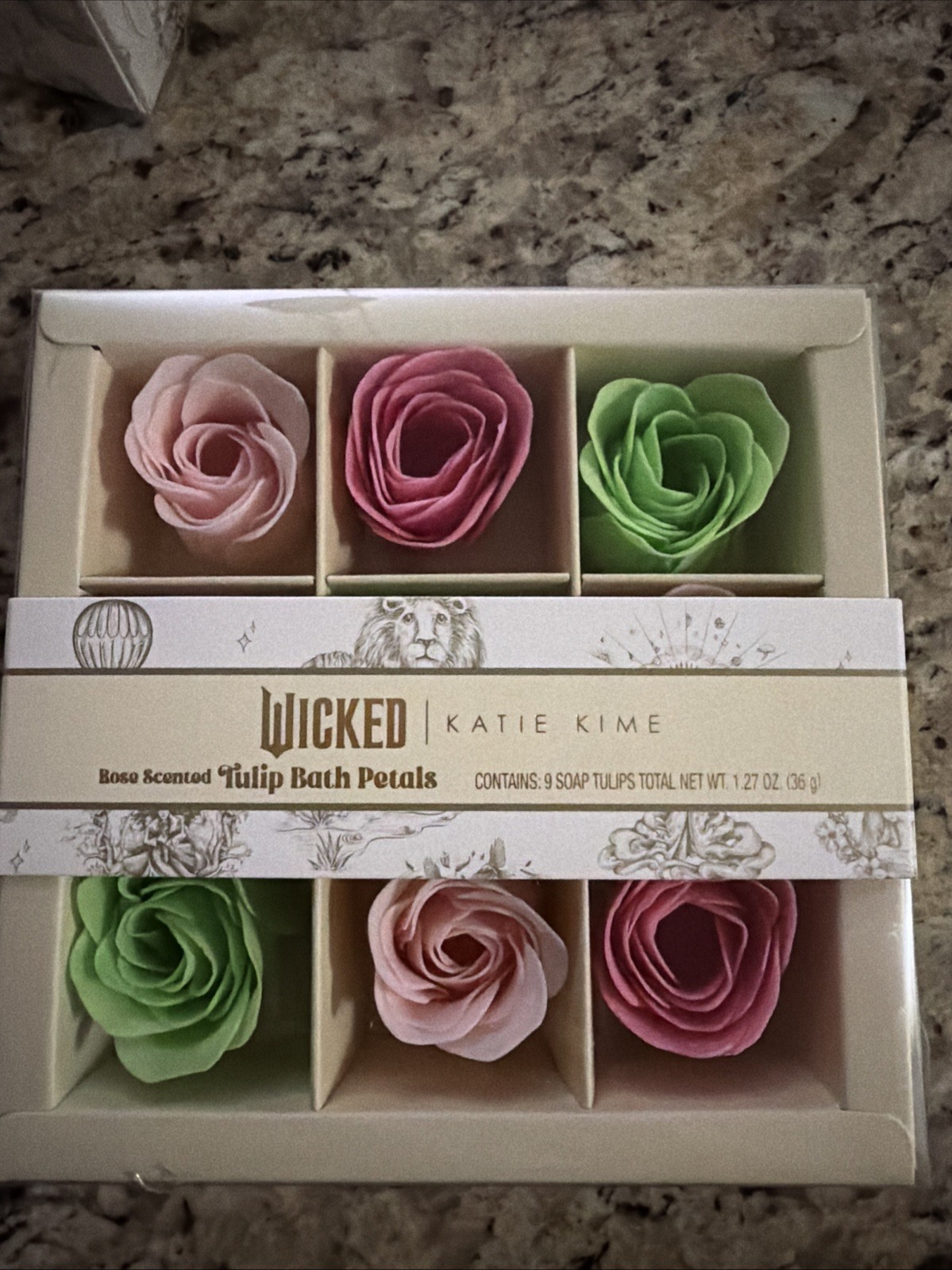 Wicked Movie Katie Kime Rose Scented Tulip Bath Petals 9 Count Flower Soap