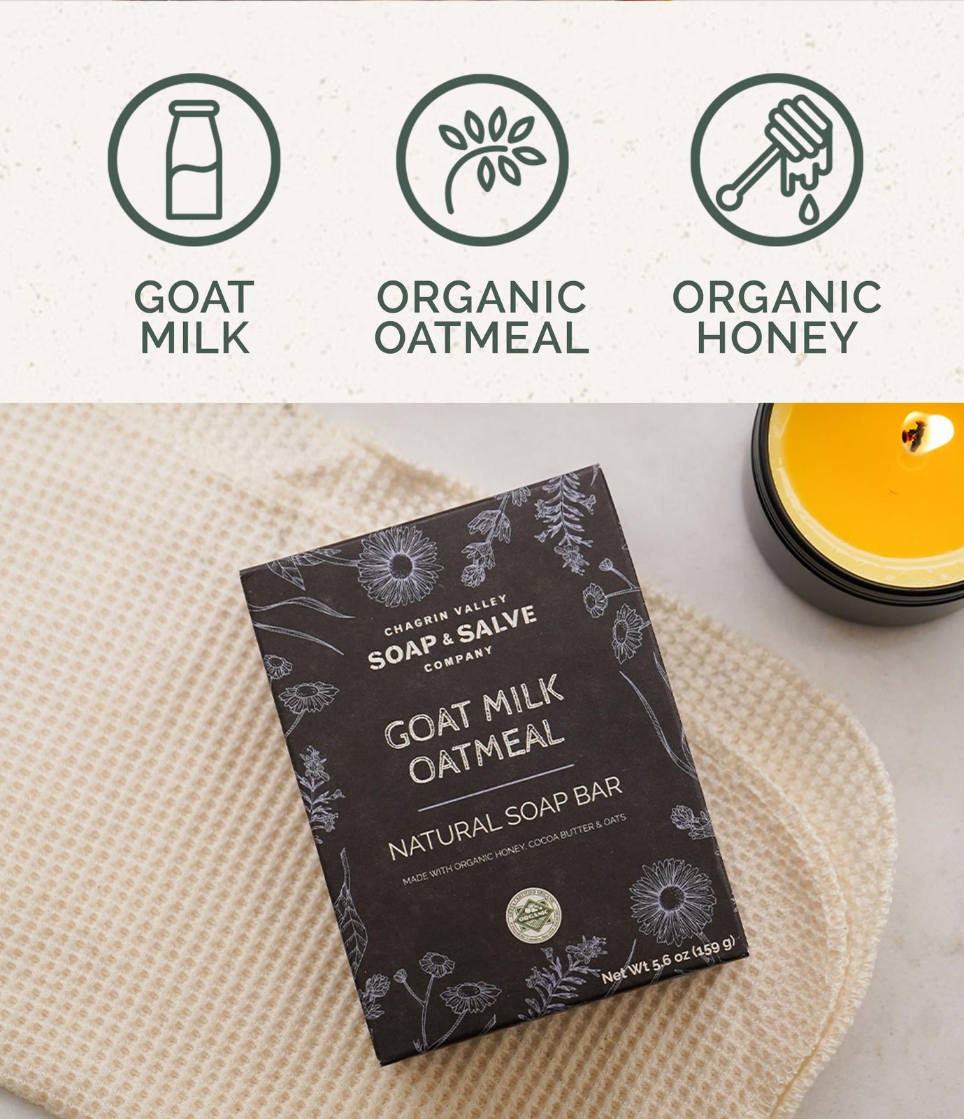 Oatmeal, Honey and Fresh Goat Milk Soap Bar – For Dry Skin and Itchy Skin – O…