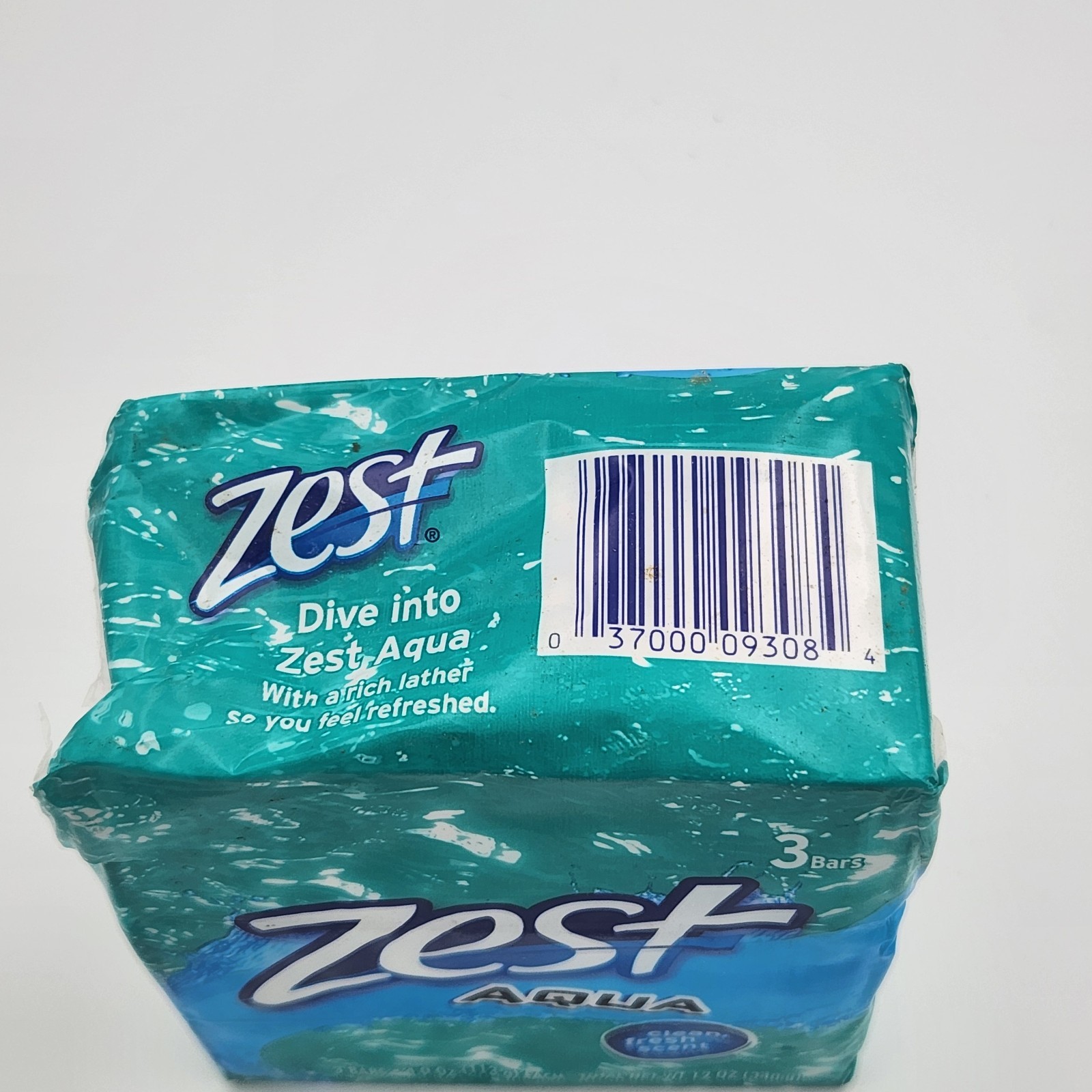 Vintage ZEST Aqua Clean Fresh Scent Bath Bars Soap 3pc Pack Sealed Package