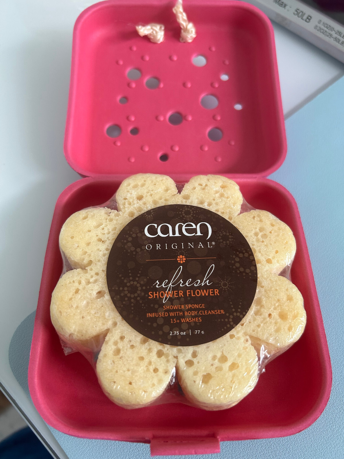 Sealed Caren Original Refresh Shower Soap Sponge 2.75 oz Shower Holder HTF Gift