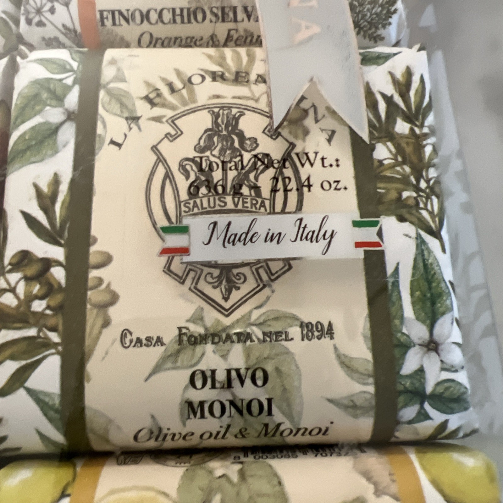 LA FLORENTINA Italian Soap Set 6pcs 3.7ozEa LavenderFigOrangeIrisLemonGrape New