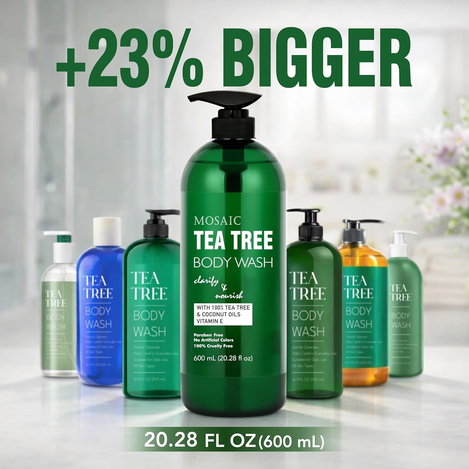AnatoliaDaphne Tea Tree Body Wash 20.2oz Vitamin E Shower Gel NEW (Pack of 2)
