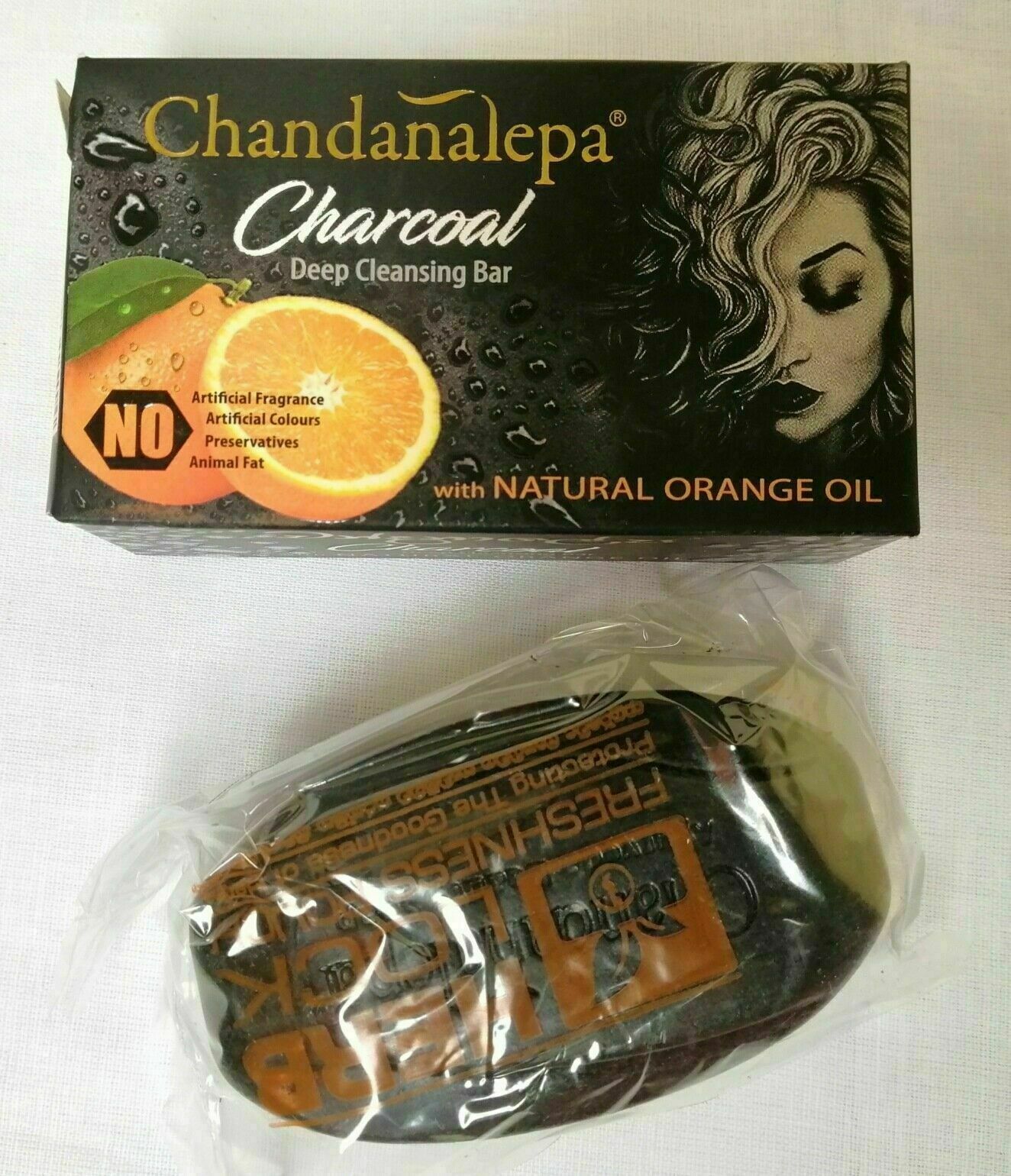 Chandanalepa Charcoal Herbal Soap Ayurveda 100% Natural Oil Beauty Bar Body