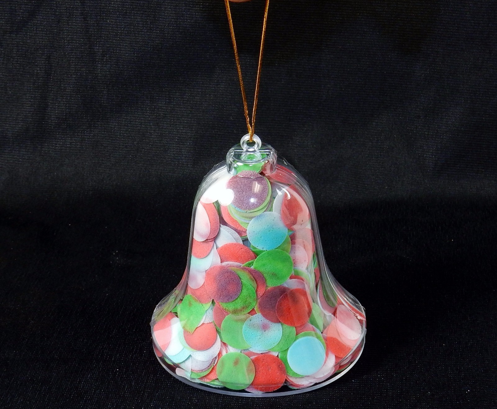 Christmas Bell Bath Soap Ornament w/Colorful Confetti Discs, Stocking Stuffer