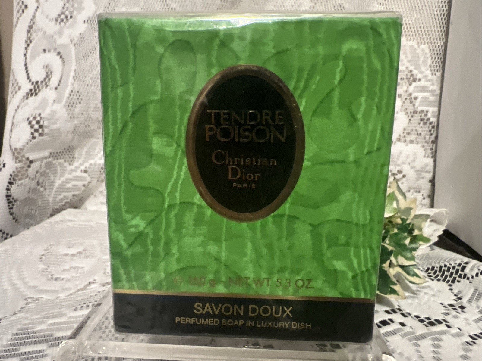 TENDRE POISON ~ Christian Dior Perfumed Soap in Dish 5.3oz NEW SEALED BOX ~ Rare