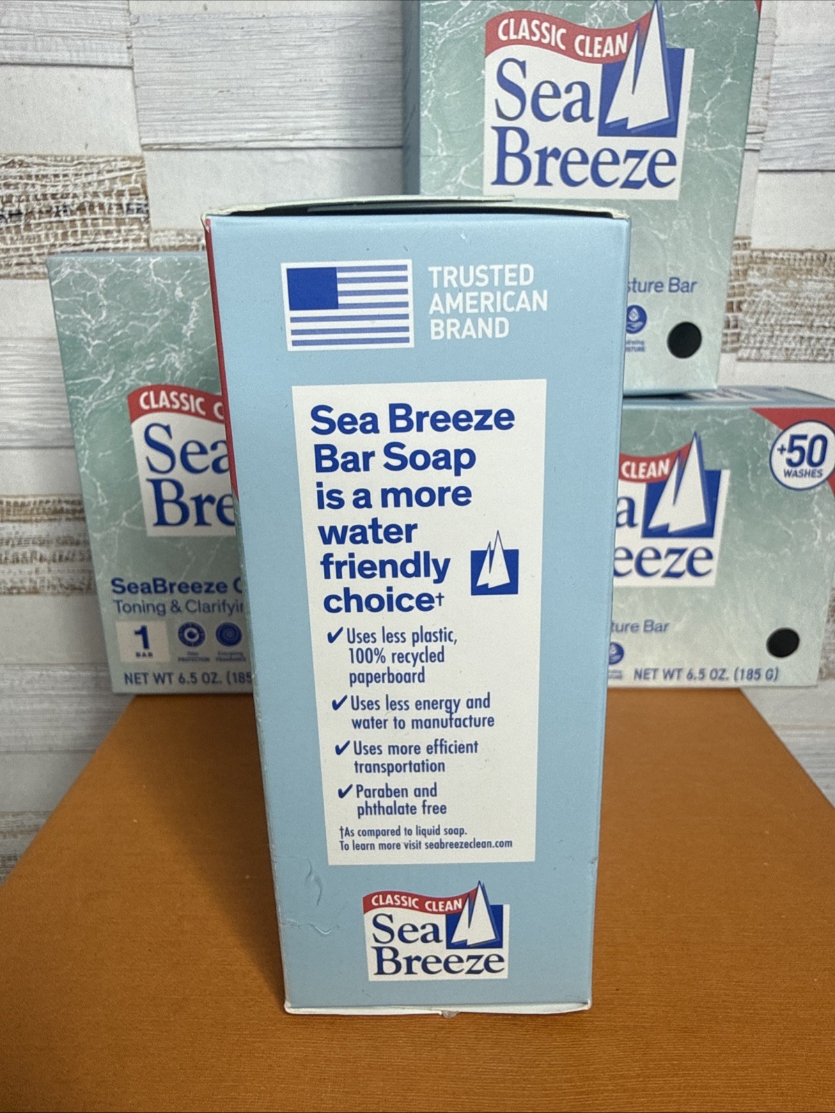 Sea Breeze Classic Clean, Toning Clarifying Moisure Bar, 6.5oz, Lot of 4
