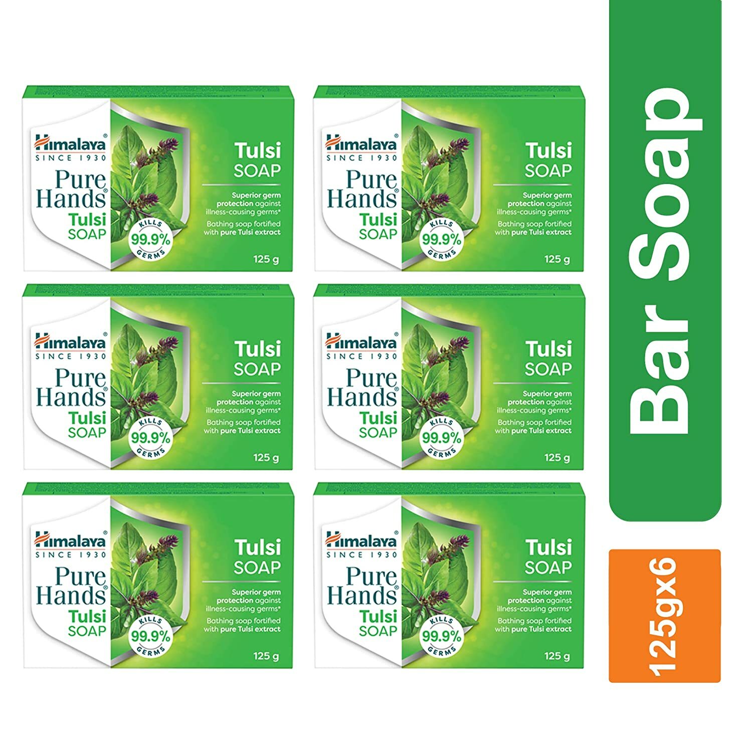 6 X Himalaya Herbals TULSI Soap TULASI HOLY BASIL 125 gms FREE SHIP