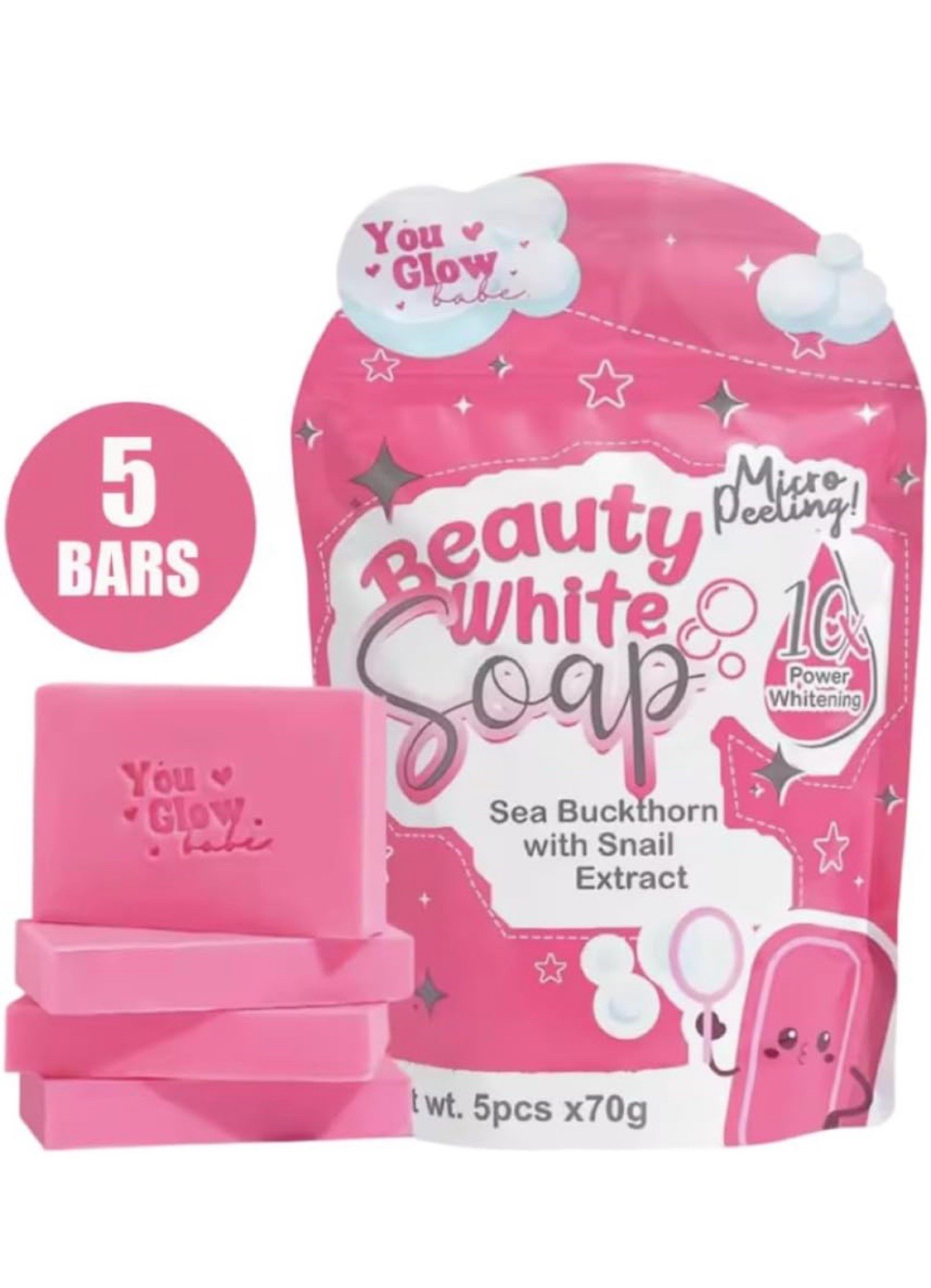 Beauty White Soap by You Glow Babe, 5 Bars x 70g