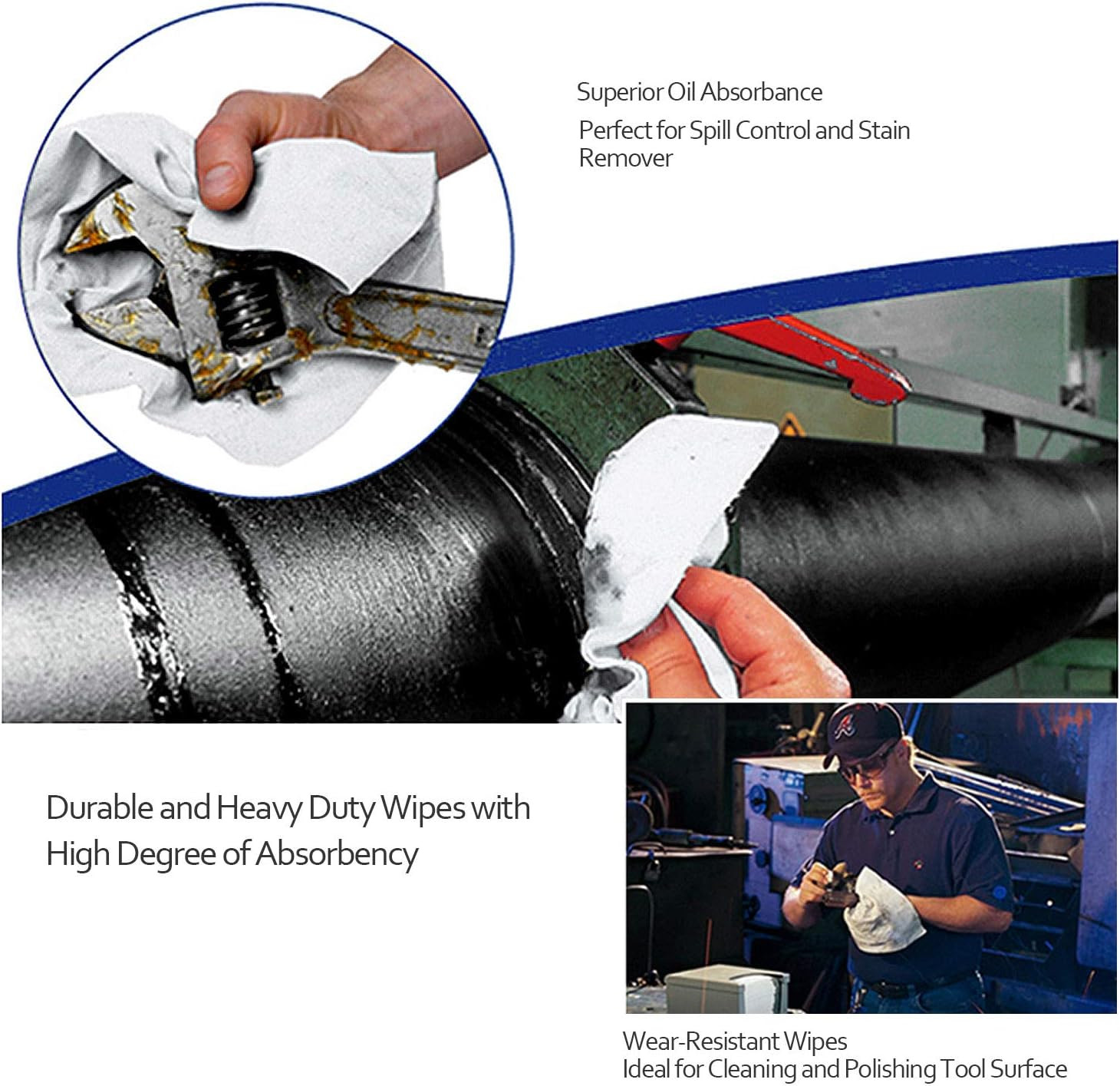 Lint Free Wipes Cleanroom Wipes Nonwoven Auto Paint Prep Cellulose/Polyester Ble