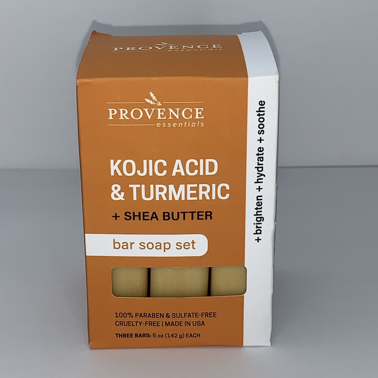 Provence Essentials Kojic Acid Turmeric + Shea Butter Soap 3 Bars 5oz Each