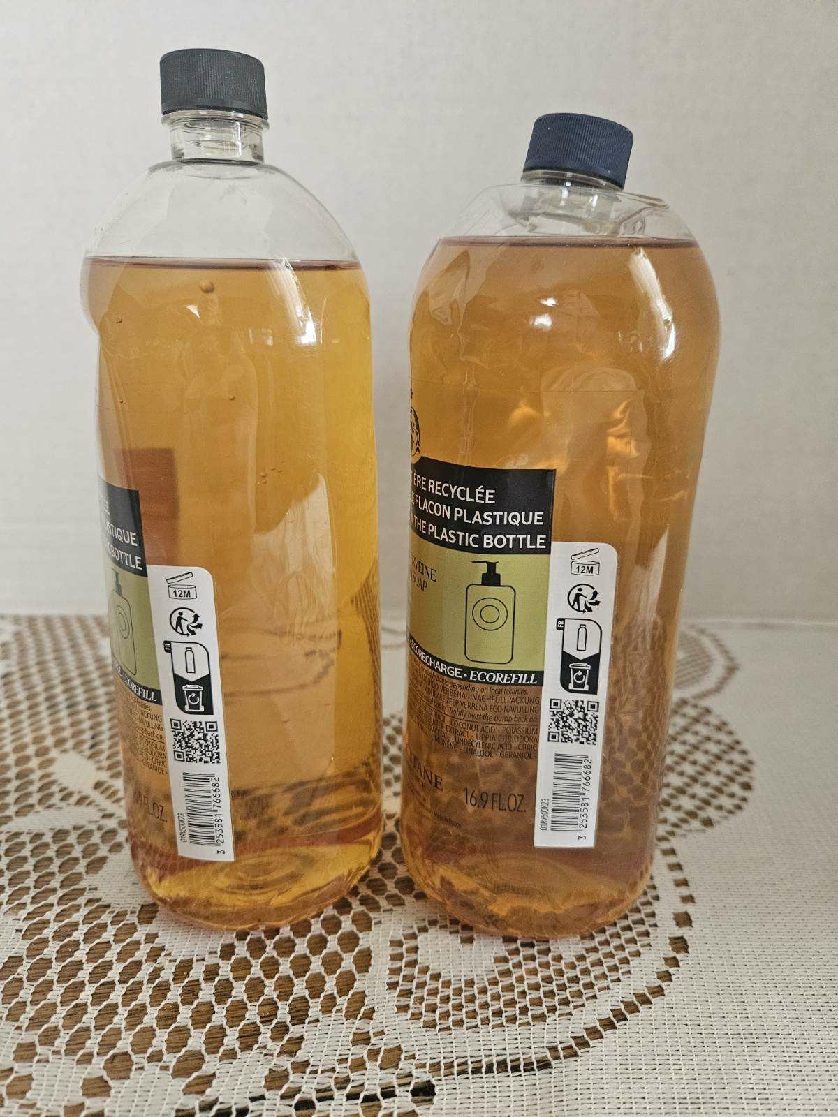 L’OCCITANE Shea VERBANA LIquid Soap REFILL Hand & Body 16.9 fl oz Ea. X 2 France