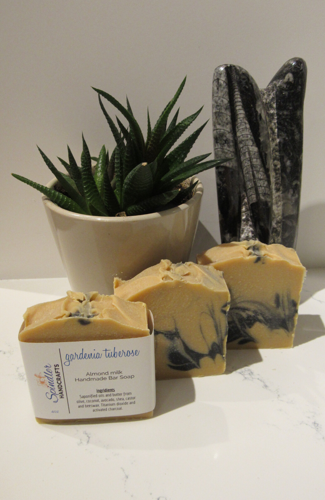 GARDENIA TUBEROSE – Moisturizing Handmade-Homemade Clay Bar Soap, wt. 4oz