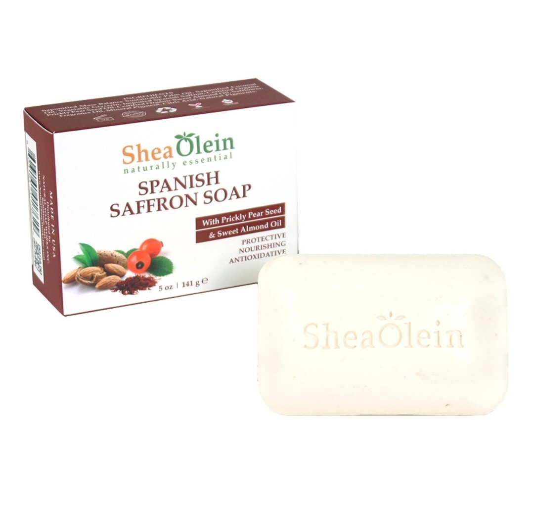 Spanish Saffron Shea Olein Natural Soap 5 oz Bar With Prickly Pear Seed