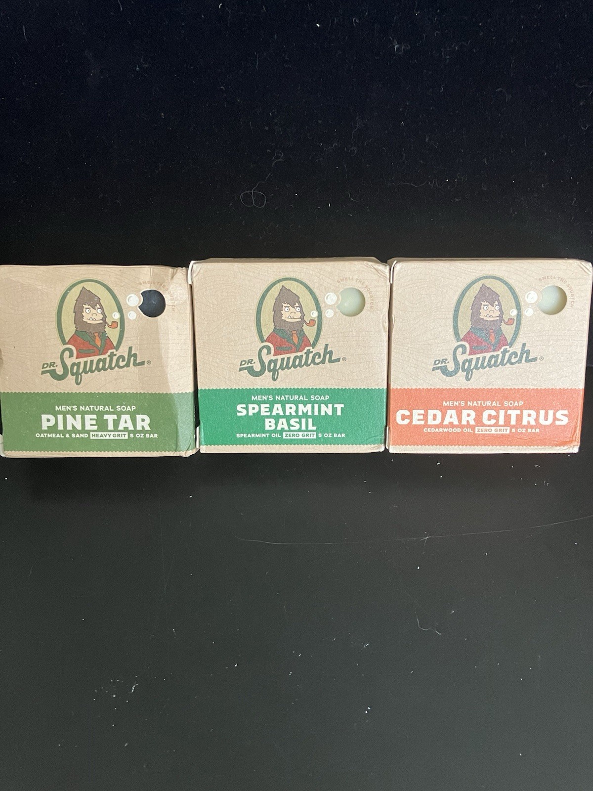 3- Dr. Squatch Soap Men’s Natural Soap- Pine Tar, Spearmint Basil, Cedar Citrus!