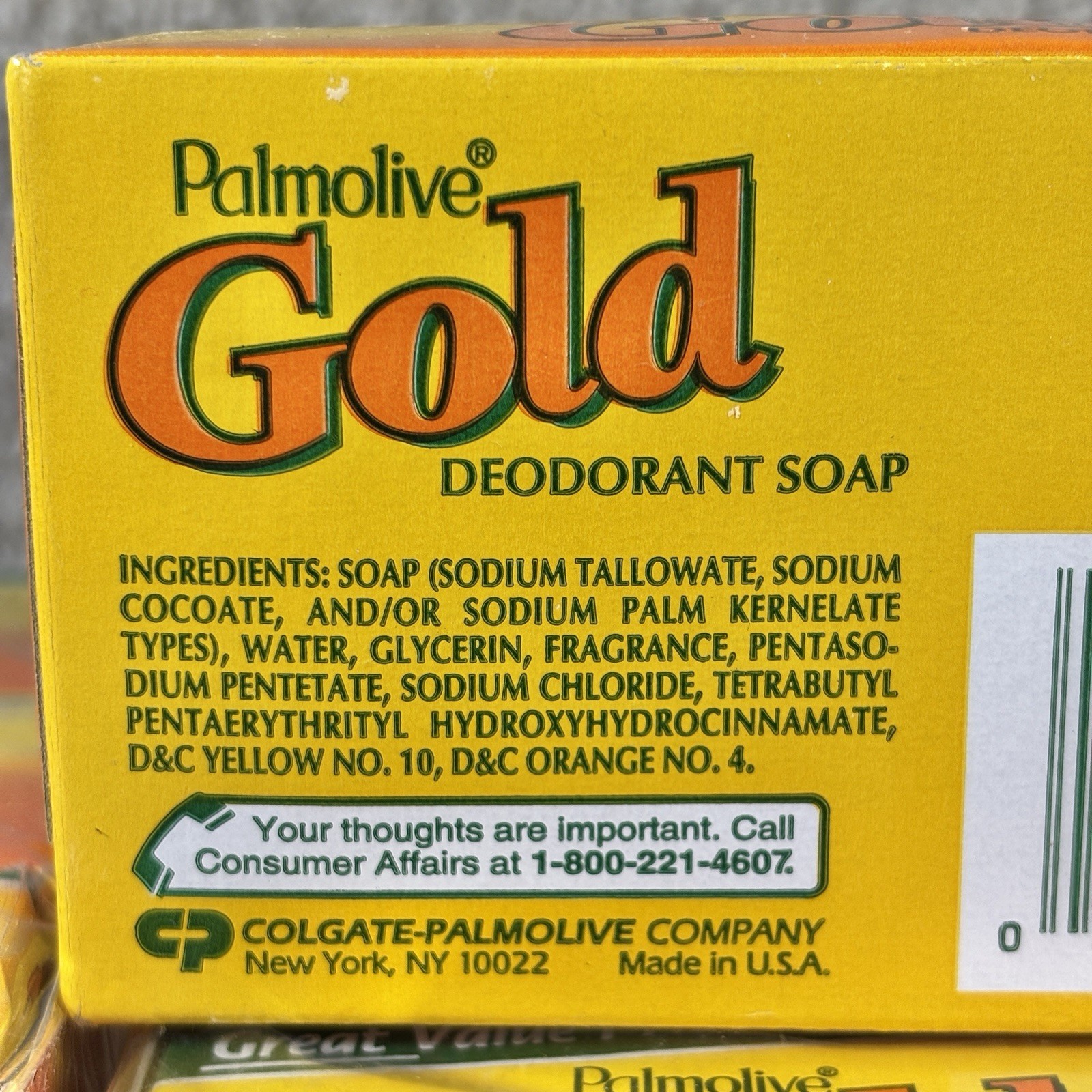 New Sealed Lot Of 10 Vintage Palmolive GOLD Deodorant Bar Soap 4 & 3.2 oz NOS