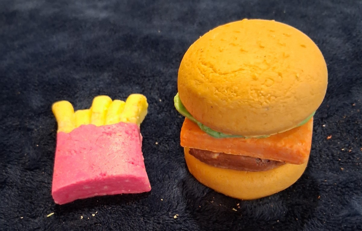 Novelty Goat’s Milk Hamburger & French Fries Shaped Soap Set 0.45 lb Fast Food