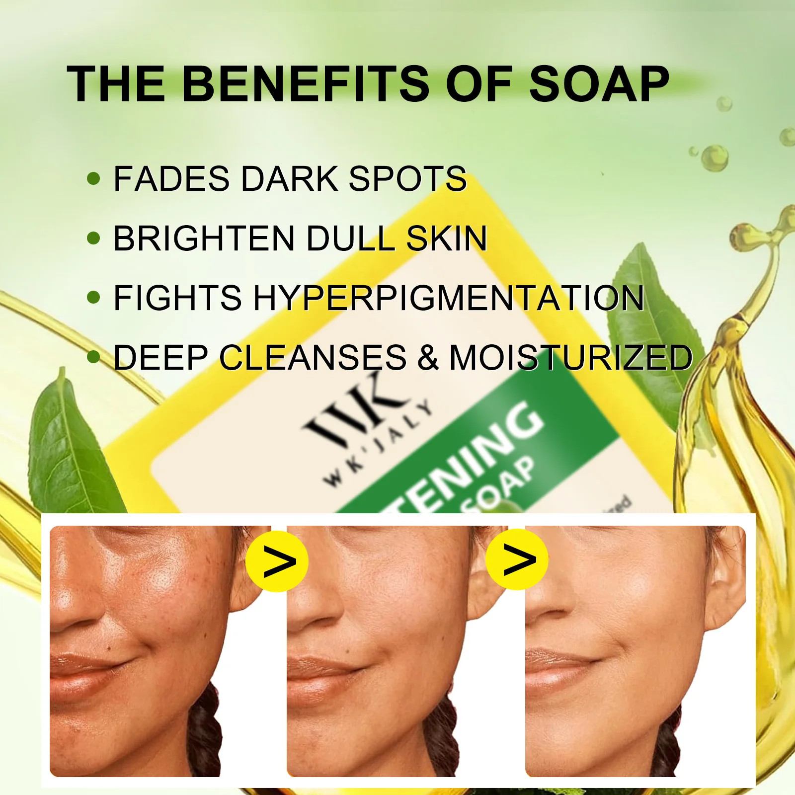 Moisturizing Whitening Lemon Body Soap WK JALY With Glutathione Shea Butter Oil
