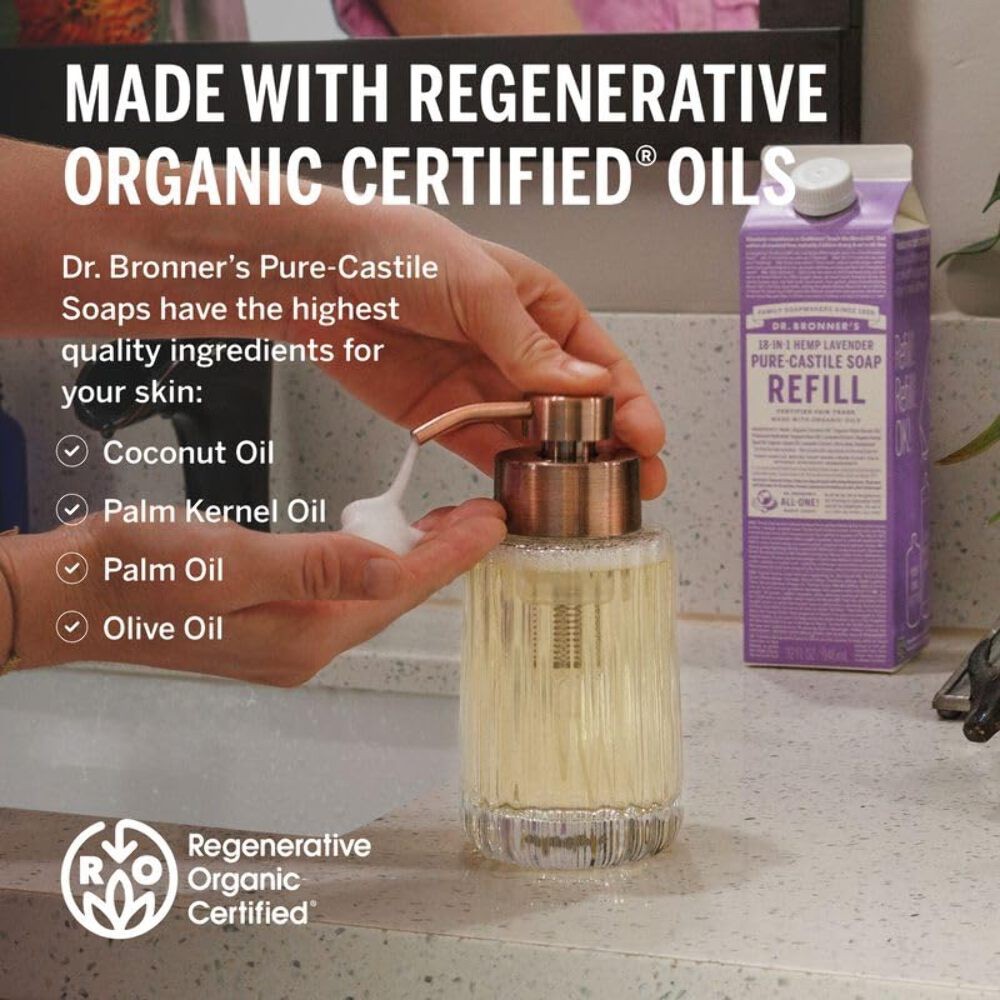 Dr. Bronner’s Pure-Castile Liquid Magic Soap Refill – Made with Regenerative Org