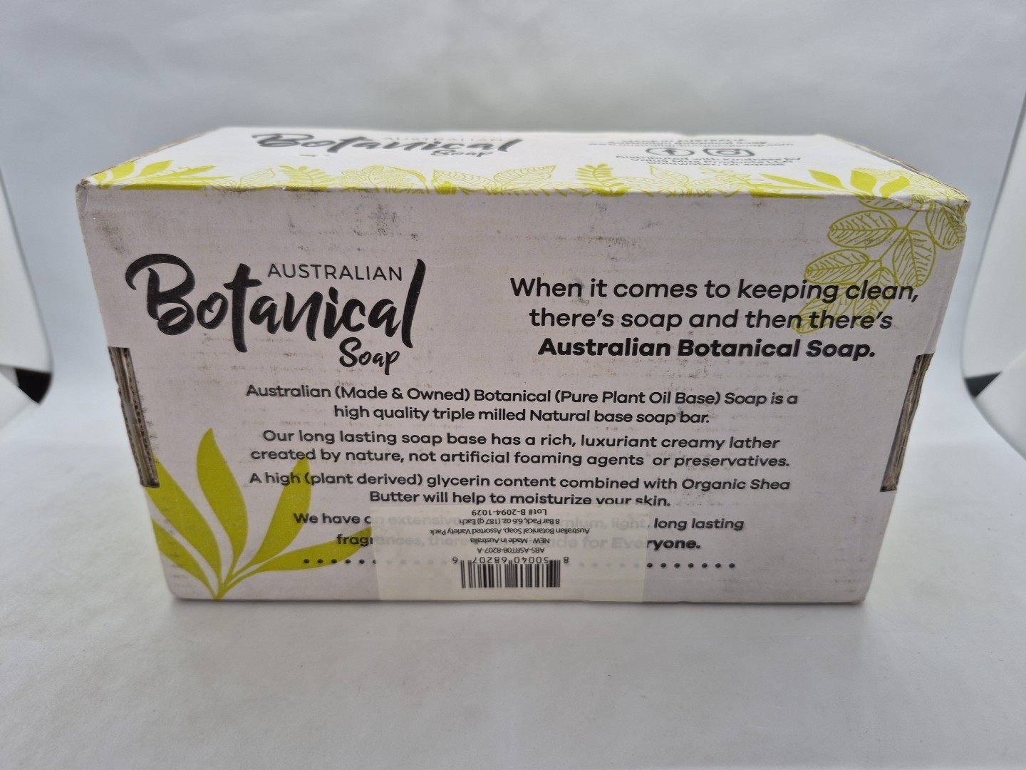 Australian Botanical Soap Variety Pack, 6.6 oz Bars Goat Milk, Sea Salt, Lemon