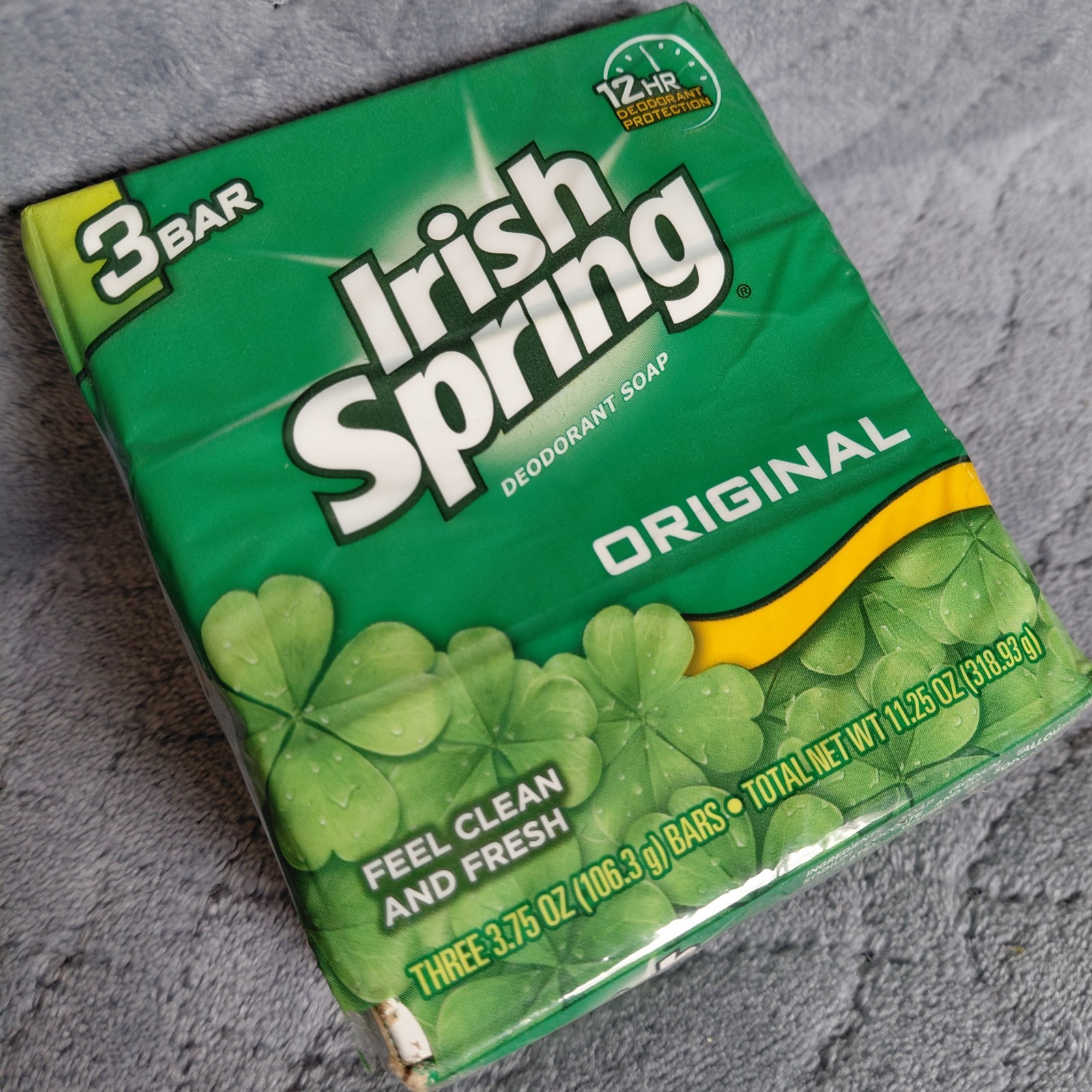 Vintage Irish Spring Soap – Original -3 Pack Bath Size 3.75 oz Bars NOS Made USA