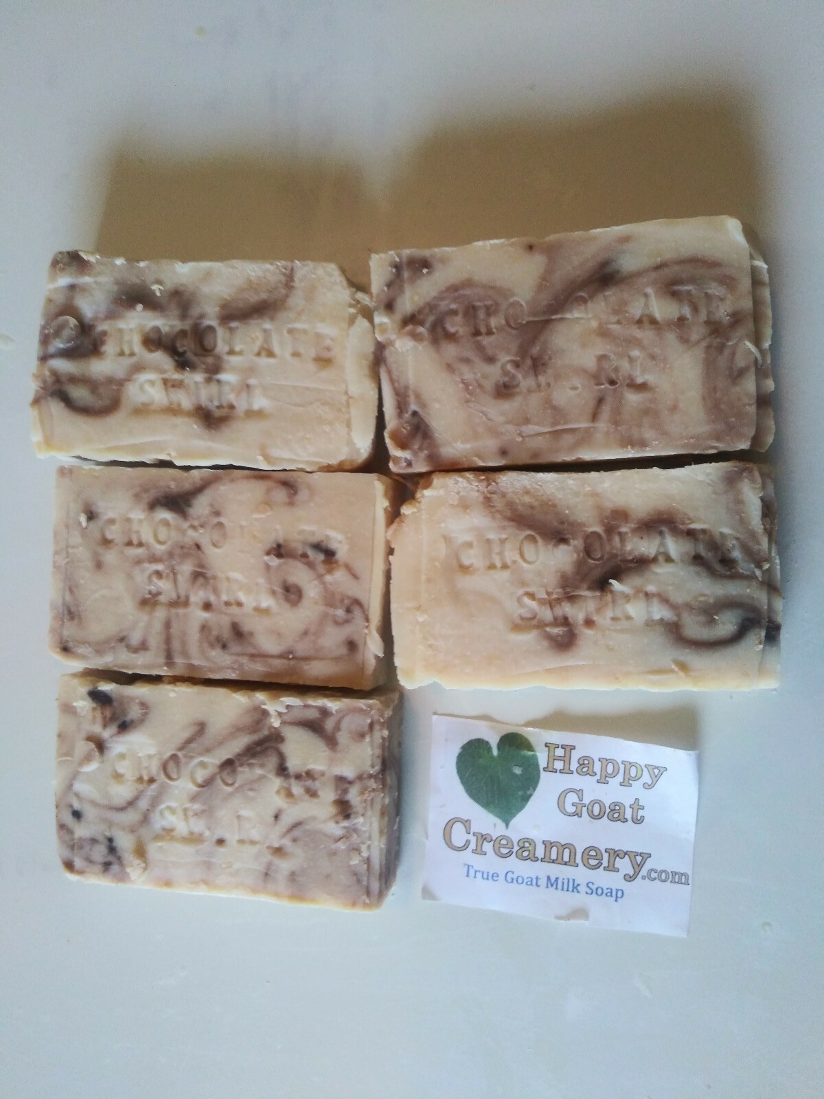 CHOCOLATE SWIRL COCOA BUTTER GOAT MILK SOAP HAPPY GOAT CREAMERY FOOD GRADE CHEAP