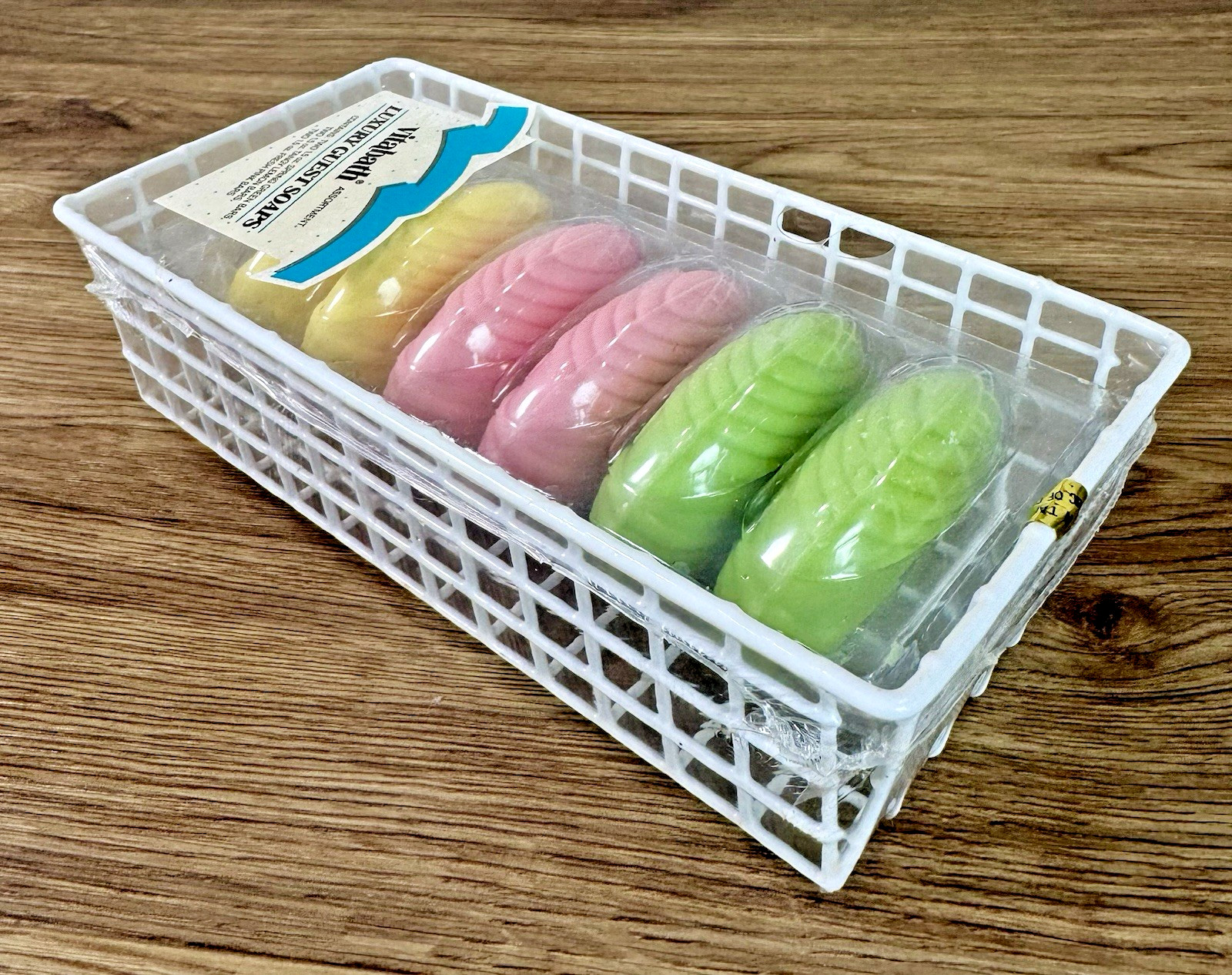 Vintage Vitabath Guest Soap Set 6 Bar Sealed Spring Green Lemon Pink 1980s Retro