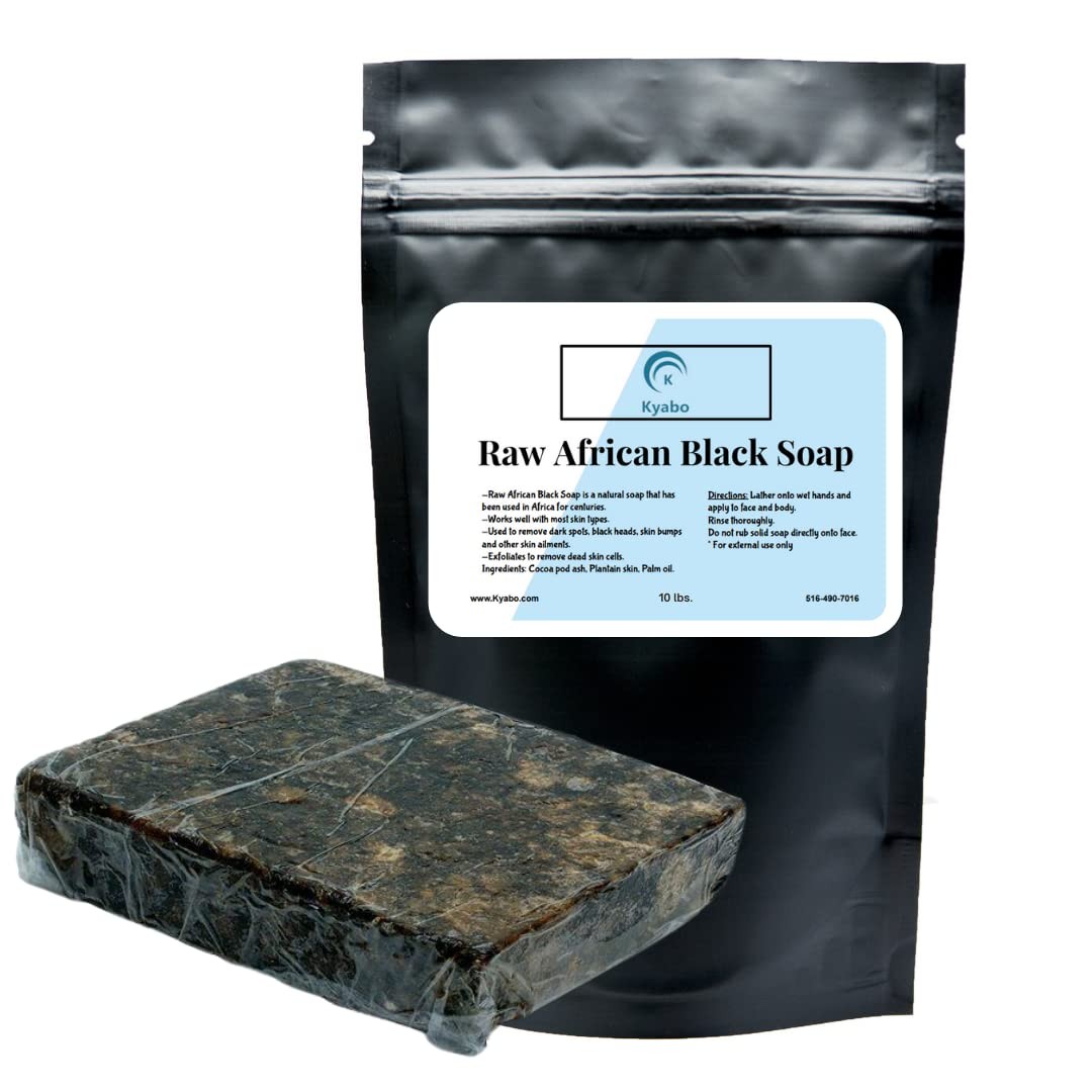 Raw African Black Soap 10 lb. – 100% Pure Natural 160 Ounce (Pack of 1)